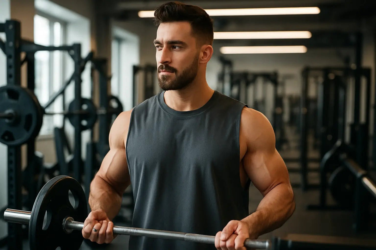 Sleeveless Pump Cover im Gym: So sitzt er