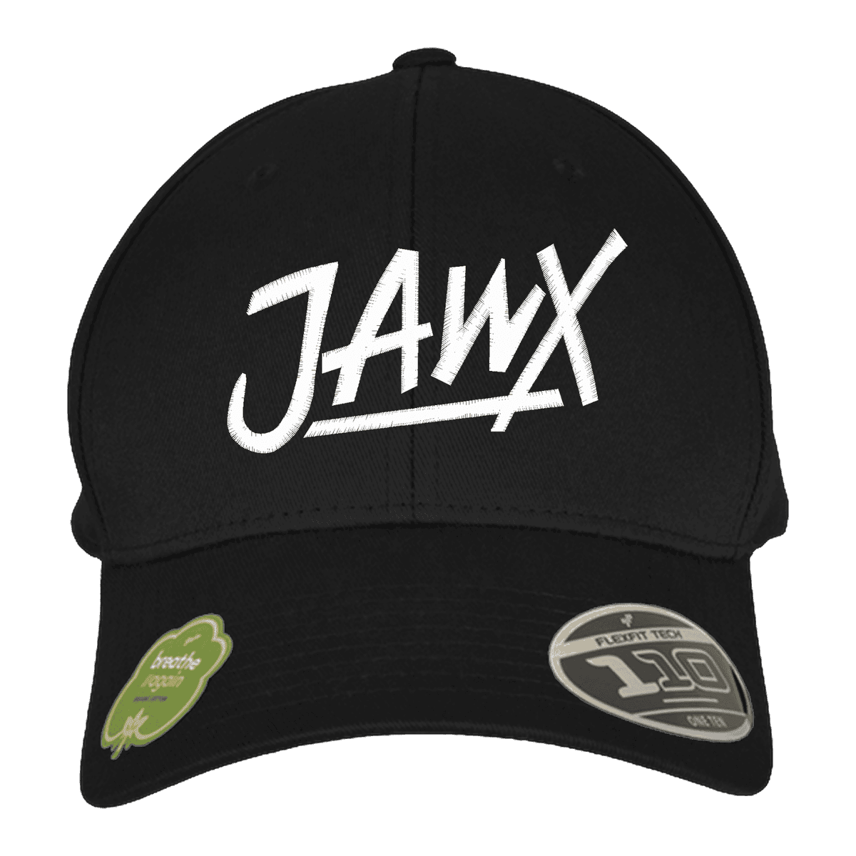 Logo Batch Cap in Grey – Urban Statement. JAWX Headwear. Organic Cap FLEXFIT – JAWX Schriftzug